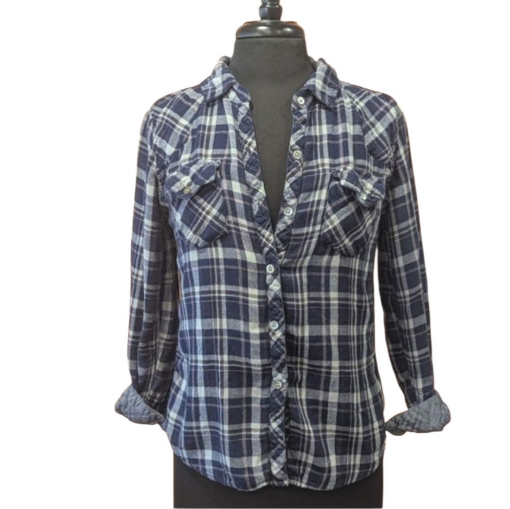 Twilight Aesthetic Rails M Blue Plaid Flannel Shirt Ultra Soft Button Up Top